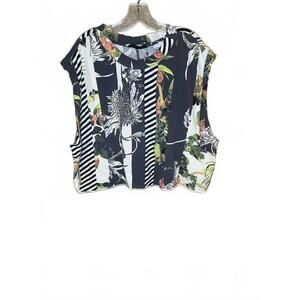 Free People Movement Women's Sleeveless Top with Floral and Stripe Pattern